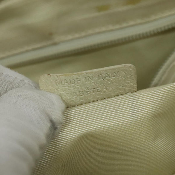 BVLGARI Logo mania Shoulder Bag Nylon Light Blue Silver Auth 117518