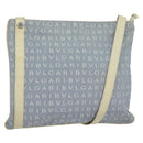 BVLGARI Logo mania Shoulder Bag Nylon Light Blue Silver Auth 117518-1