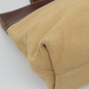 CHANEL COCO Mark Tote Bag Leather Canvas Beige CC Auth 117522-15