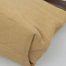 CHANEL COCO Mark Tote Bag Leather Canvas Beige CC Auth 117522-16