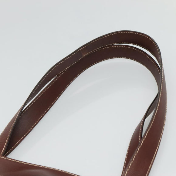 CHANEL COCO Mark Tote Bag Leather Canvas Beige CC Auth 117522