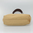 CHANEL COCO Mark Tote Bag Leather Canvas Beige CC Auth 117522-5