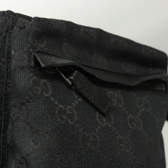GUCCI GG Canvas Waist bag Black Silver 28566 Auth 117524
