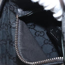 GUCCI GG Canvas Waist bag Black Silver 28566 Auth 117524-22