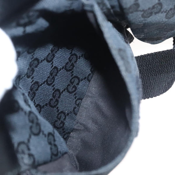 GUCCI GG Canvas Waist bag Black Silver 28566 Auth 117524