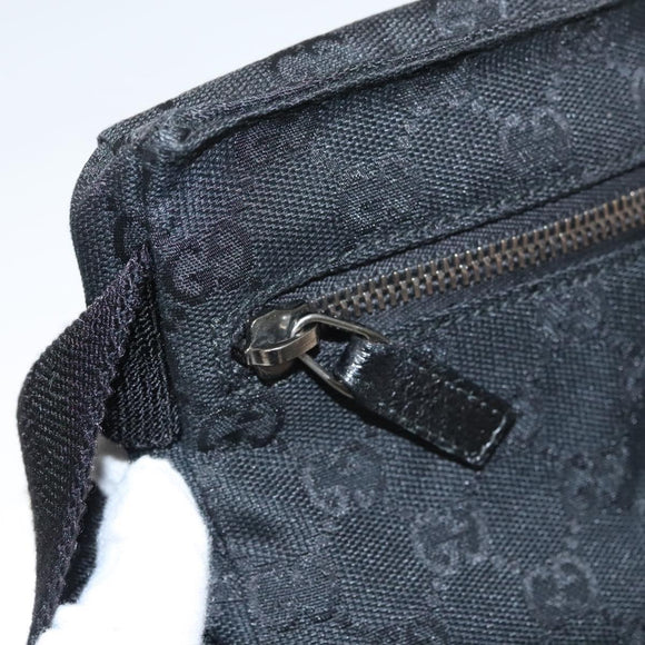 GUCCI GG Canvas Waist bag Black Silver 28566 Auth 117524