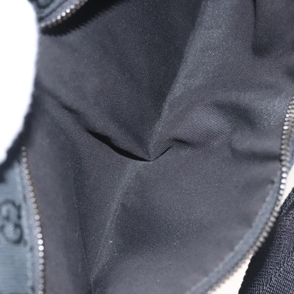 GUCCI GG Canvas Waist bag Black Silver 28566 Auth 117524