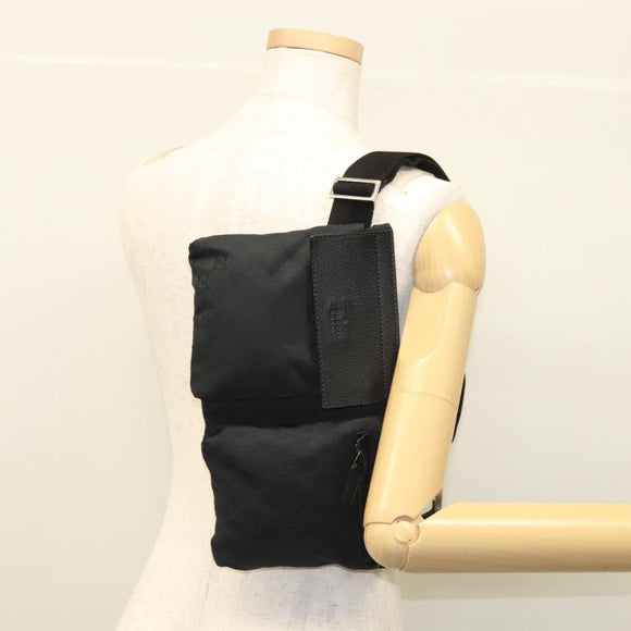 GUCCI GG Canvas Waist bag Black Silver 28566 Auth 117524
