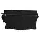 GUCCI GG Canvas Waist bag Black Silver 28566 Auth 117524-2