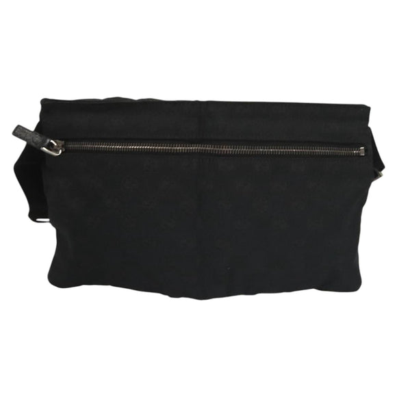 GUCCI GG Canvas Waist bag Black Silver 28566 Auth 117524