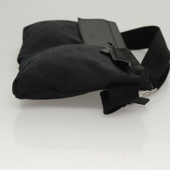 GUCCI GG Canvas Waist bag Black Silver 28566 Auth 117524