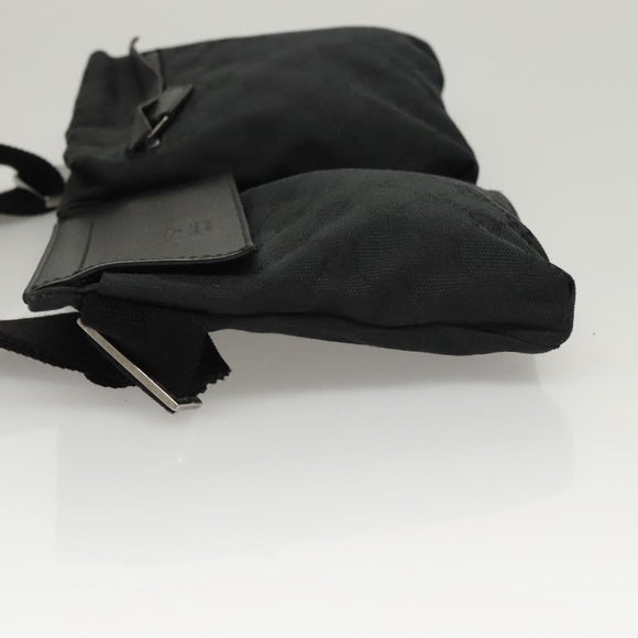 GUCCI GG Canvas Waist bag Black Silver 28566 Auth 117524