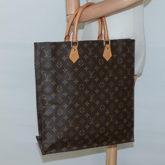 LOUIS VUITTON Monogram Sac Plat Hand Bag M51140 LV Auth 117530