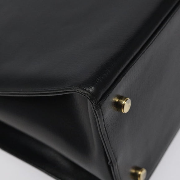 Salvatore Ferragamo Gancini Shoulder Bag Leather Black Gold Auth 117541