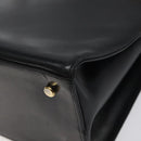 Salvatore Ferragamo Gancini Shoulder Bag Leather Black Gold Auth 117541-16