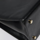 Salvatore Ferragamo Gancini Shoulder Bag Leather Black Gold Auth 117541-17