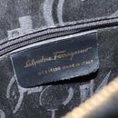 Salvatore Ferragamo Gancini Shoulder Bag Leather Black Gold Auth 117541-12