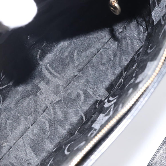 Salvatore Ferragamo Gancini Shoulder Bag Leather Black Gold Auth 117541