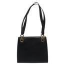 Salvatore Ferragamo Gancini Shoulder Bag Leather Black Gold Auth 117541-13