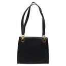 Salvatore Ferragamo Gancini Shoulder Bag Leather Black Gold Auth 117541-2