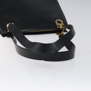 Salvatore Ferragamo Gancini Shoulder Bag Leather Black Gold Auth 117541-7