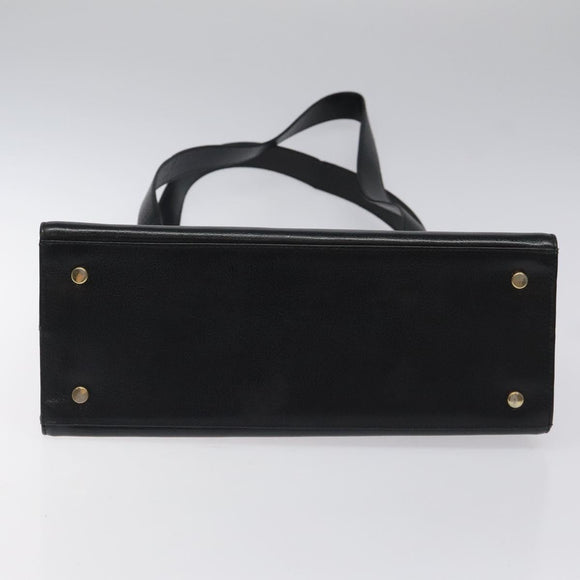 Salvatore Ferragamo Gancini Shoulder Bag Leather Black Gold Auth 117541