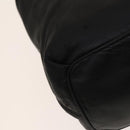 LOEWE Anagram Shoulder Bag Leather Black Gold Auth 117544-16