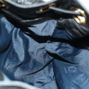 LOEWE Anagram Shoulder Bag Leather Black Gold Auth 117544-18