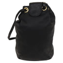 LOEWE Anagram Shoulder Bag Leather Black Gold Auth 117544-13