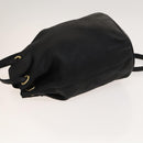 LOEWE Anagram Shoulder Bag Leather Black Gold Auth 117544-4