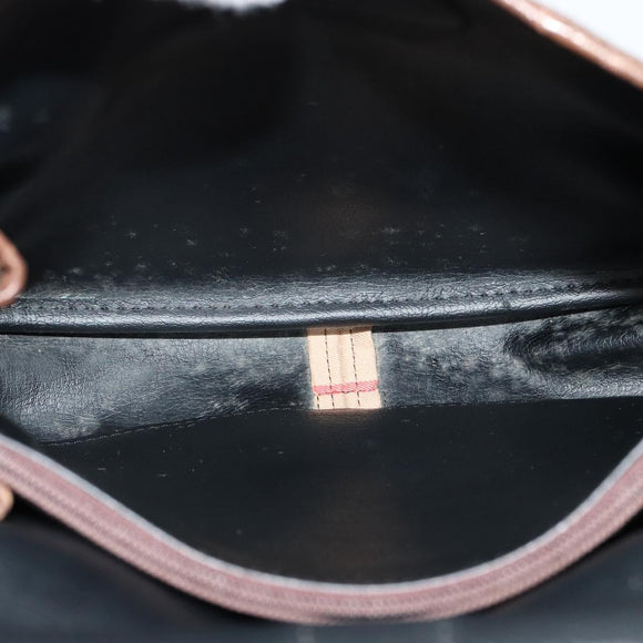 Burberrys Nova Check Shoulder Bag Canvas Beige Gold Auth 117545