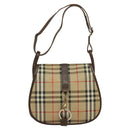 Burberrys Nova Check Shoulder Bag Canvas Beige Gold Auth 117545-13