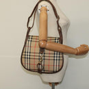 Burberrys Nova Check Shoulder Bag Canvas Beige Gold Auth 117545-22