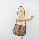 Burberrys Nova Check Shoulder Bag Canvas Beige Gold Auth 117545-28