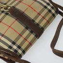 Burberrys Nova Check Shoulder Bag Canvas Beige Gold Auth 117545-6