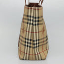 BURBERRY Nova Check Tote Bag PVC Leather Beige Auth 117546A-4