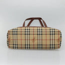 BURBERRY Nova Check Tote Bag PVC Leather Beige Auth 117546A-5