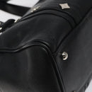 MCM Hand Bag Leather Black Silver Auth 117564-14