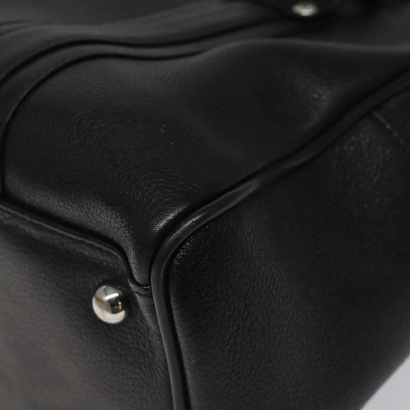 MCM Hand Bag Leather Black Silver Auth 117564