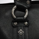 MCM Hand Bag Leather Black Silver Auth 117564-17