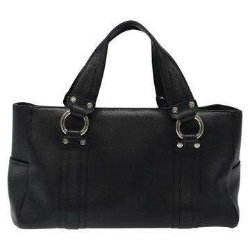 MCM Hand Bag Leather Black Silver Auth 117564 - 0