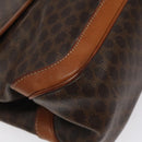 CELINE Macadam Canvas Hand Bag PVC Leather Brown Gold Auth 117574-16