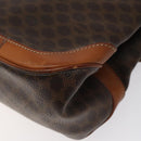 CELINE Macadam Canvas Hand Bag PVC Leather Brown Gold Auth 117574-17