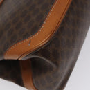 CELINE Macadam Canvas Hand Bag PVC Leather Brown Gold Auth 117574-8
