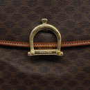 CELINE Macadam Canvas Hand Bag PVC Leather Brown Gold Auth 117574-18