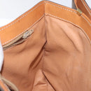 CELINE Macadam Canvas Hand Bag PVC Leather Brown Gold Auth 117574-19