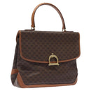 CELINE Macadam Canvas Hand Bag PVC Leather Brown Gold Auth 117574-1