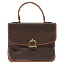 CELINE Macadam Canvas Hand Bag PVC Leather Brown Gold Auth 117574-13