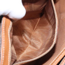 CELINE Macadam Canvas Hand Bag PVC Leather Brown Gold Auth 117574-11