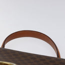 CELINE Macadam Canvas Hand Bag PVC Leather Brown Gold Auth 117574-14